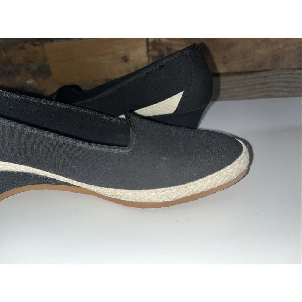 Vintage Outdorables Black W/ White Canvas Wedges Women's Size 7.5 Made In U.S.A.